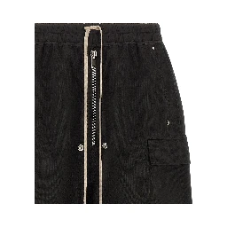 Black Cotton Bermuda Shorts