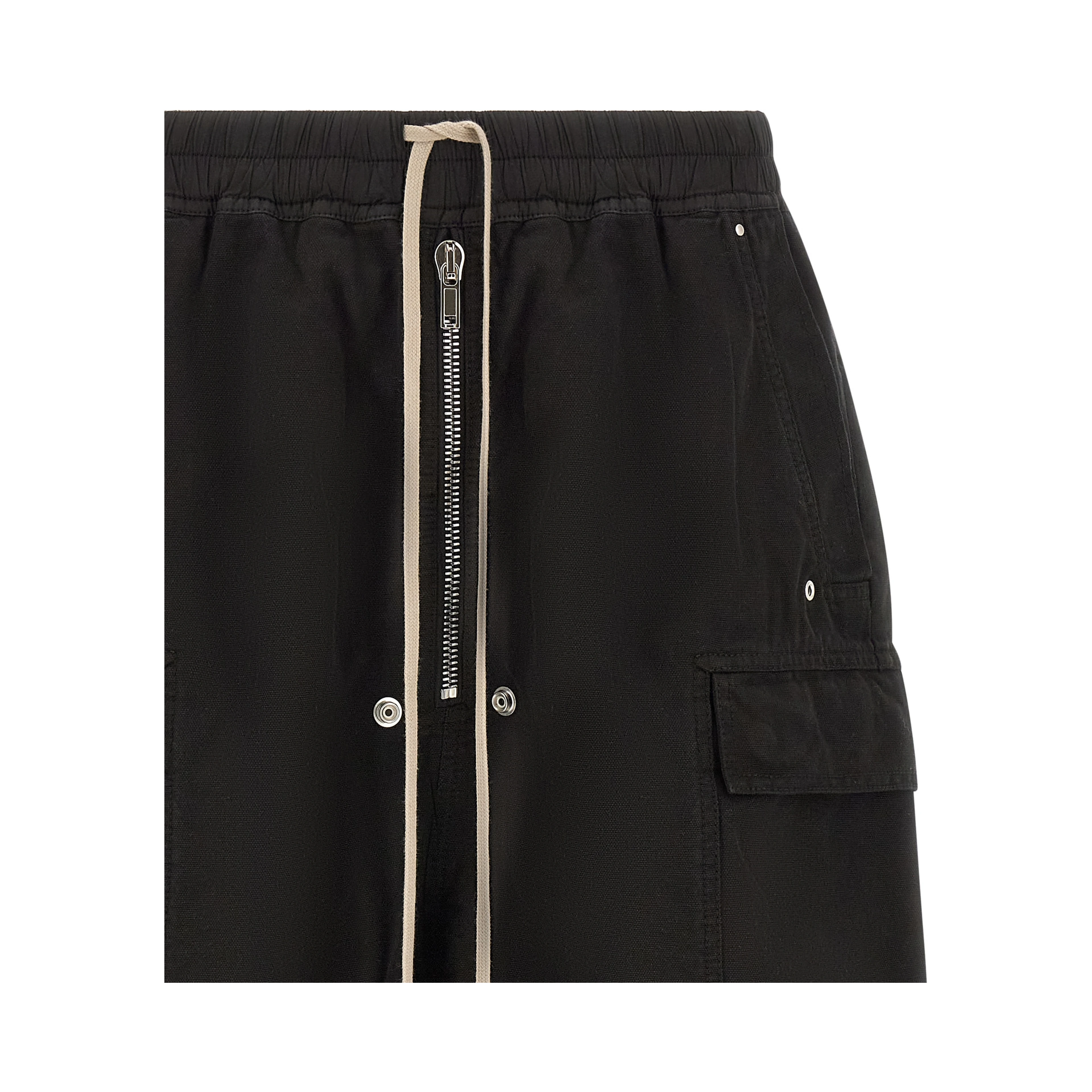 Black Cotton Bermuda Shorts