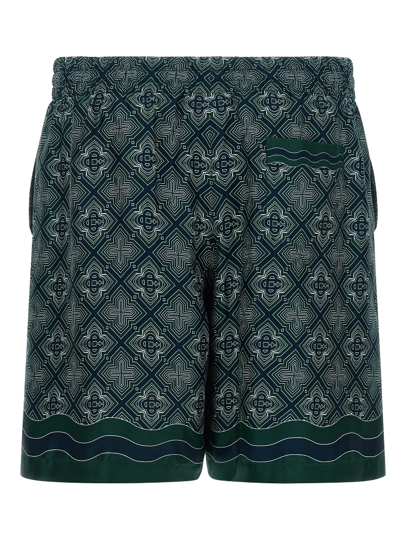 Multicolor Silk Bermuda Shorts