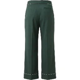 Green Polyester Women Pants