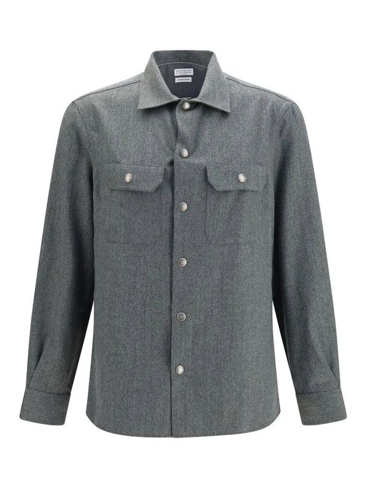 Gray Wool Oves Aries Dress Shirt