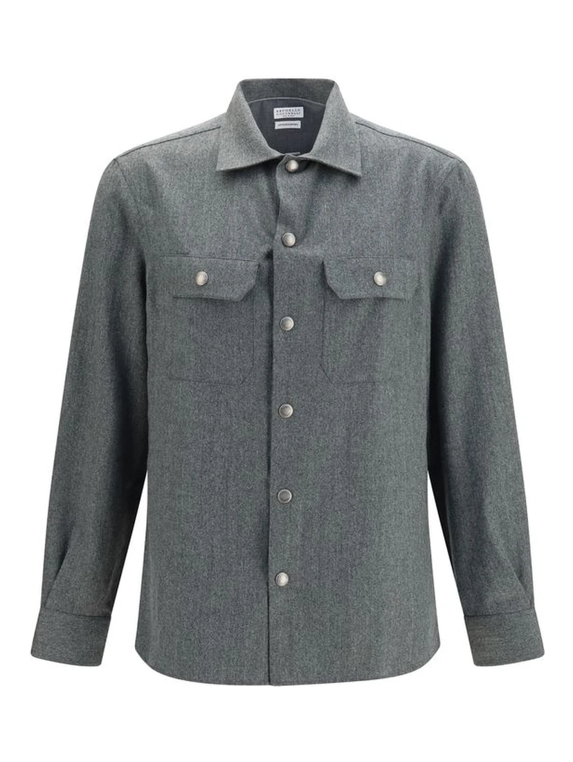 Gray Wool Oves Aries Dress Shirt