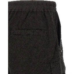 Black Cotton Bermuda Shorts