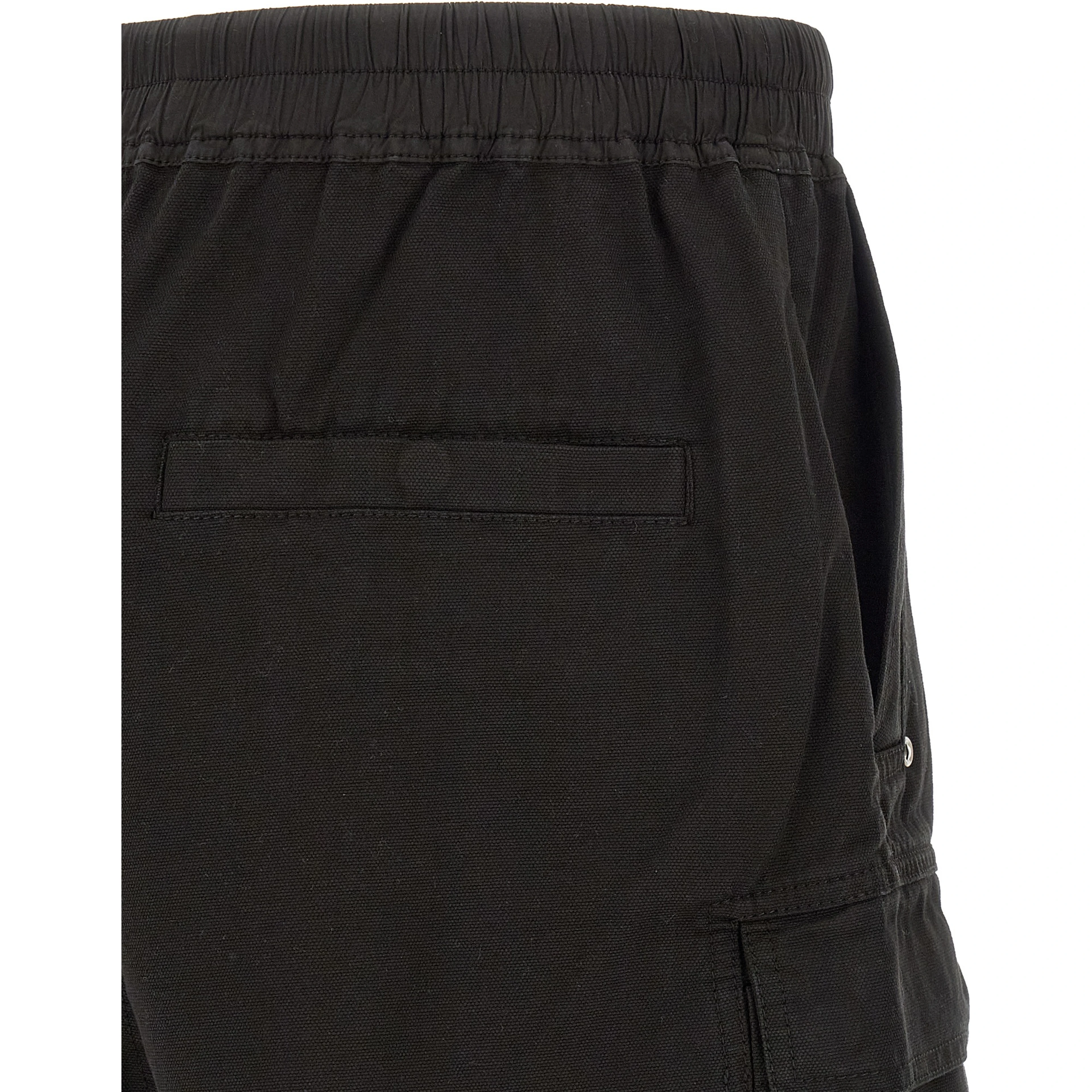 Black Cotton Bermuda Shorts