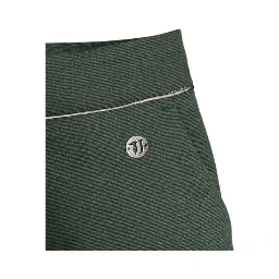 Green Polyester Women Pants