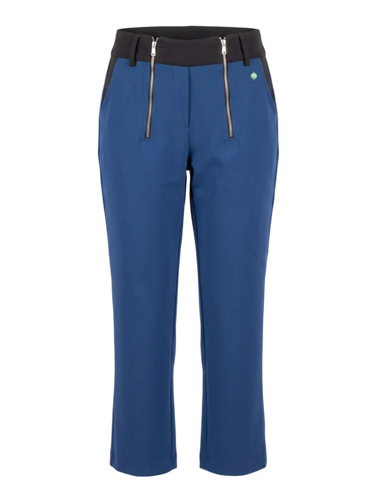 Blue Polyester Women Pant