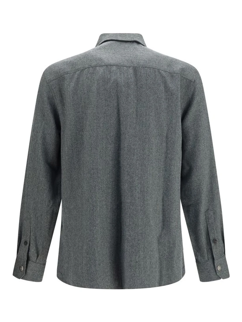 Gray Wool Oves Aries Dress Shirt
