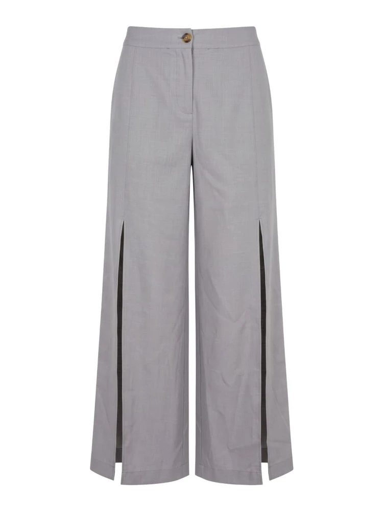 Grey Polyester Women's Pant