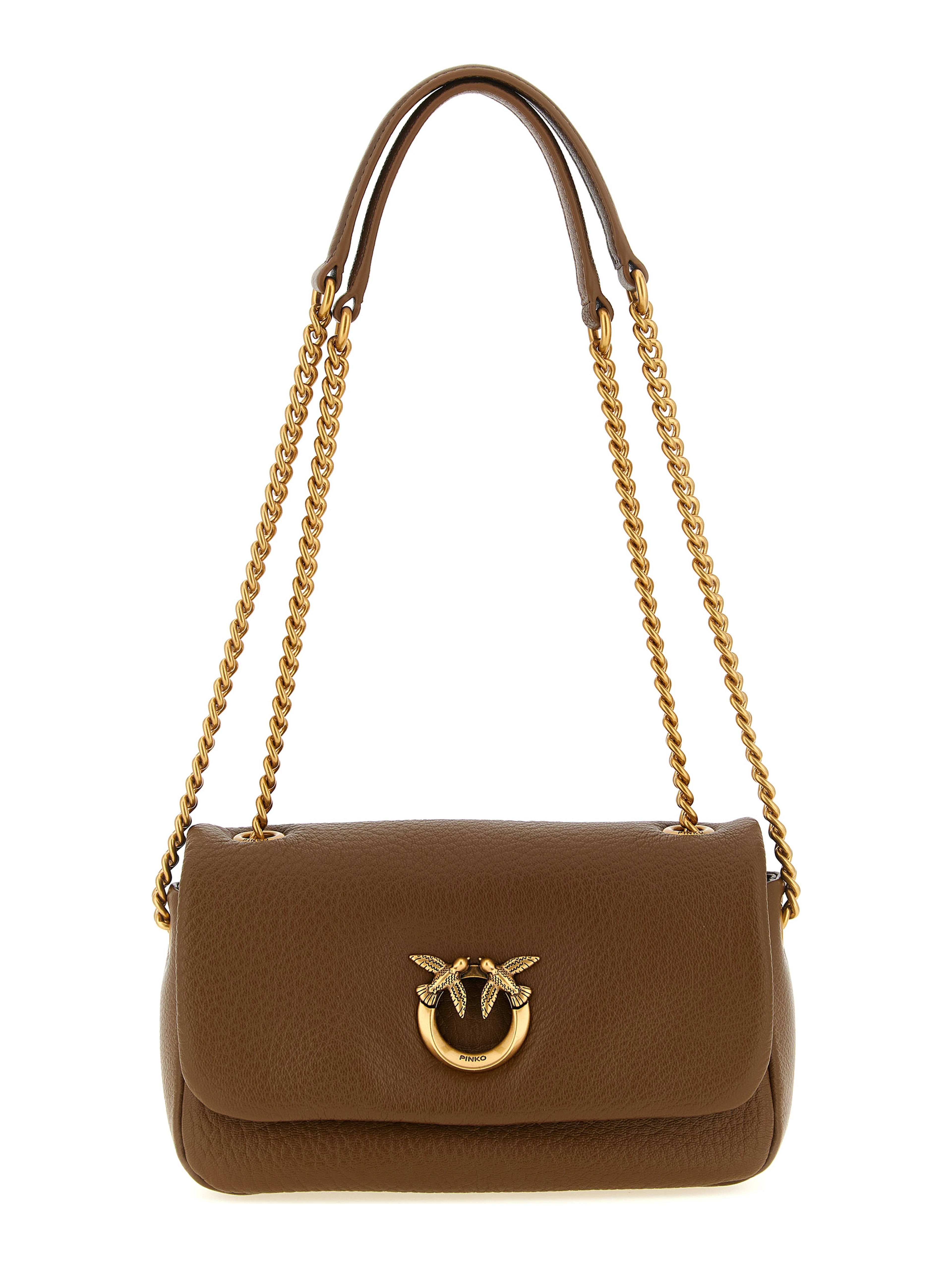 Brown Lamb Leather Shoulder Bag