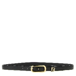 Black Calfskin Thin Belt