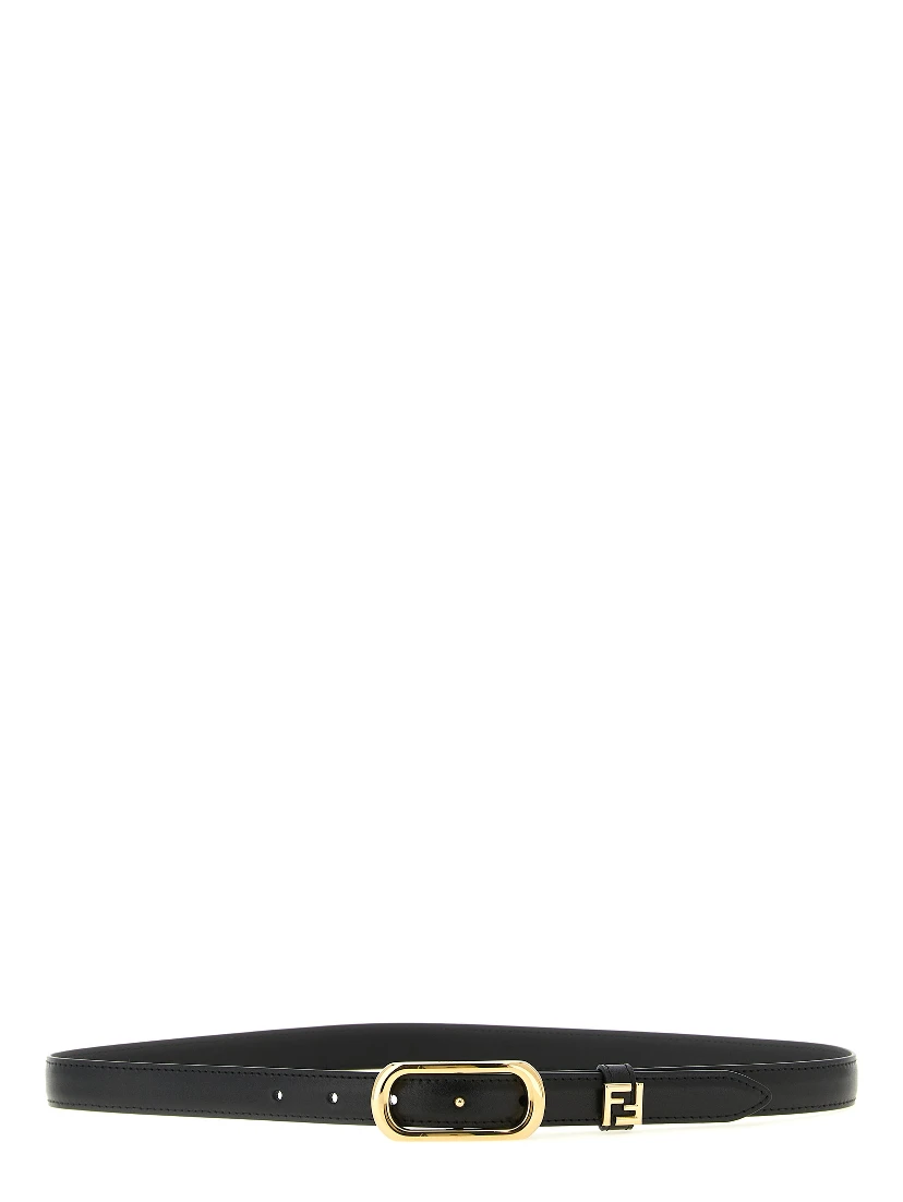 Black Calfskin Thin Belt