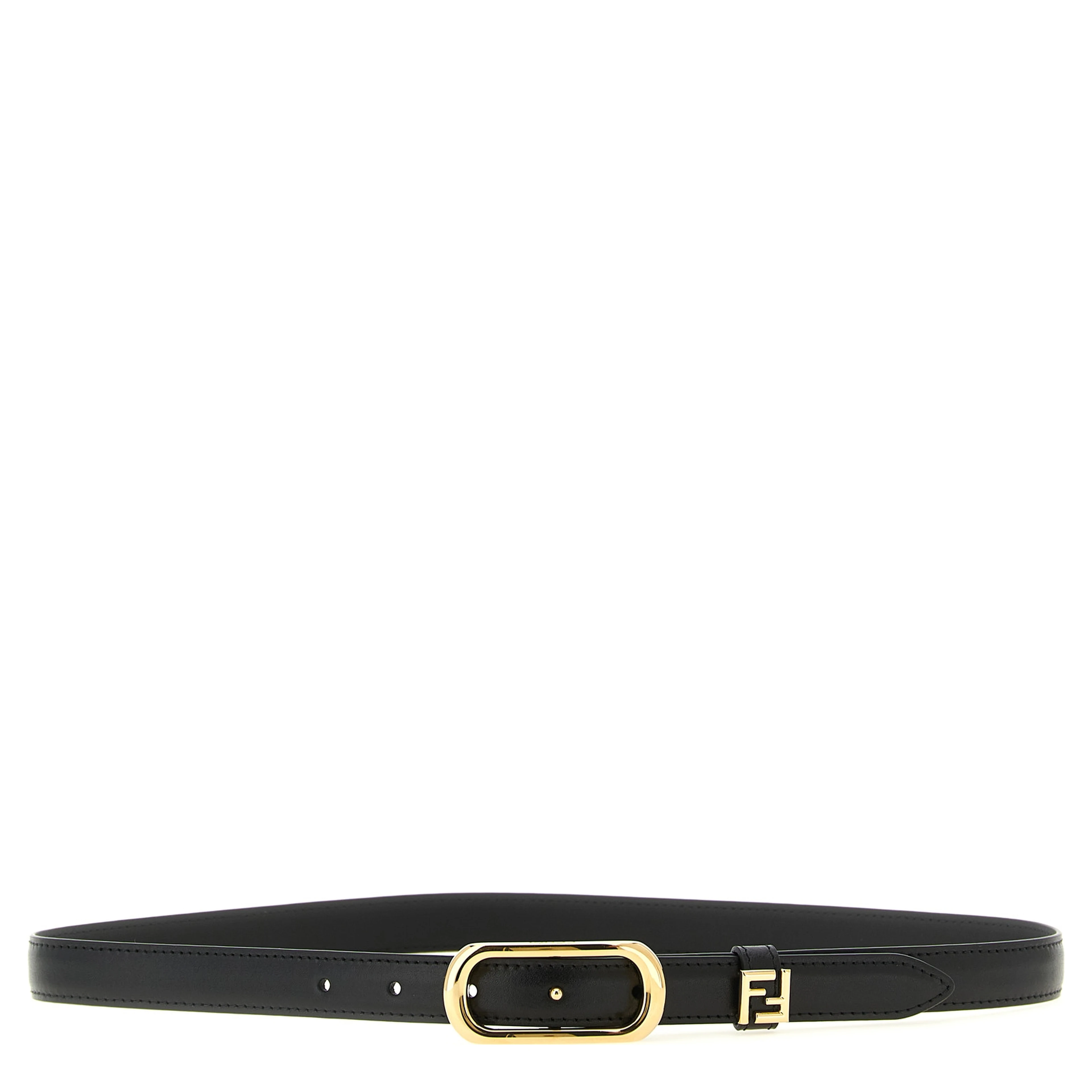 Black Calfskin Thin Belt