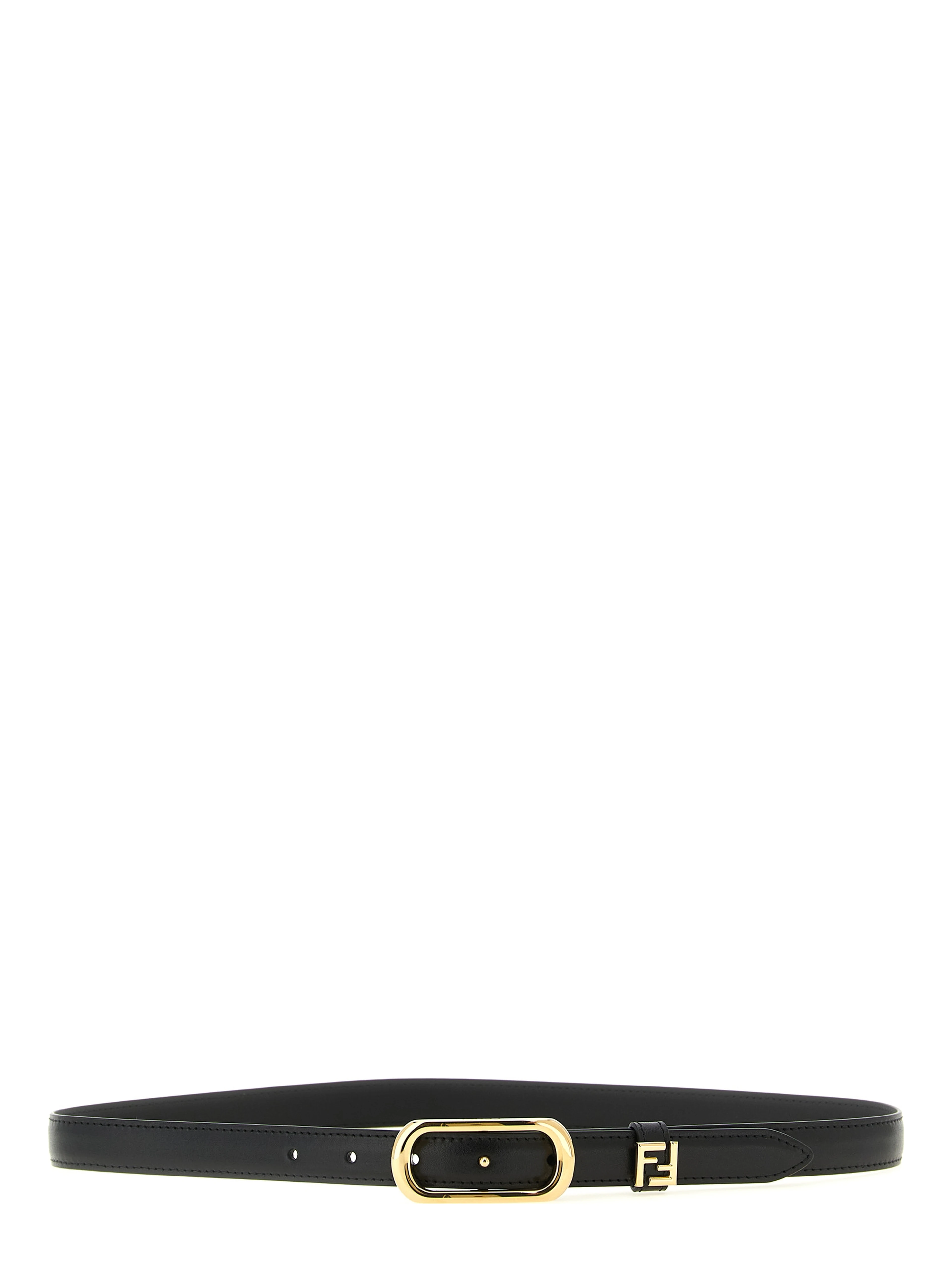 Black Calfskin Thin Belt
