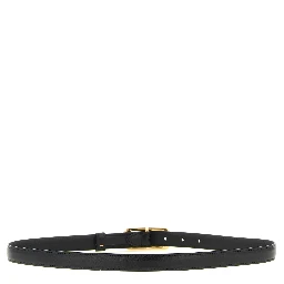Black Calfskin Thin Belt