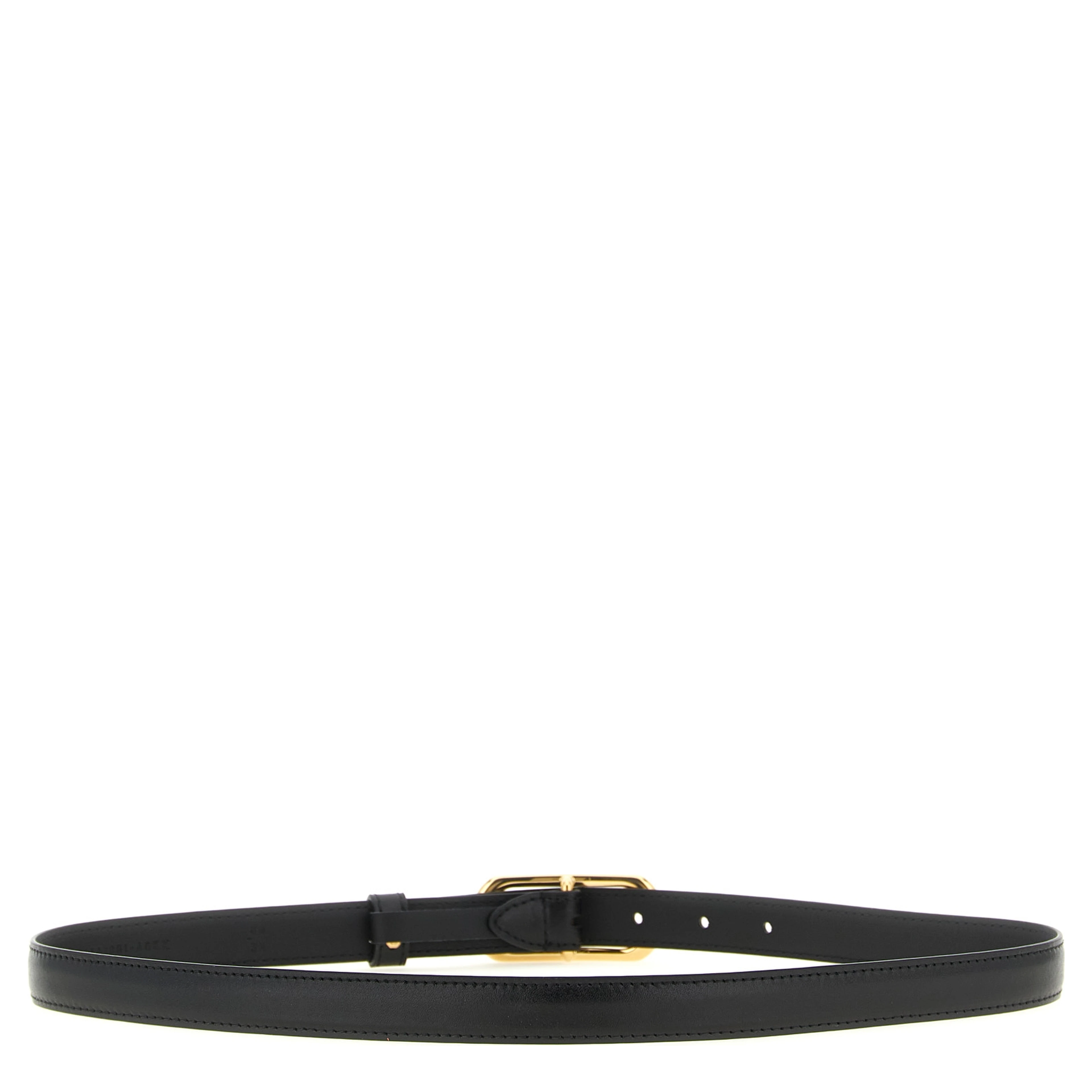Black Calfskin Thin Belt