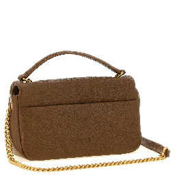 Brown Lamb Leather Shoulder Bag