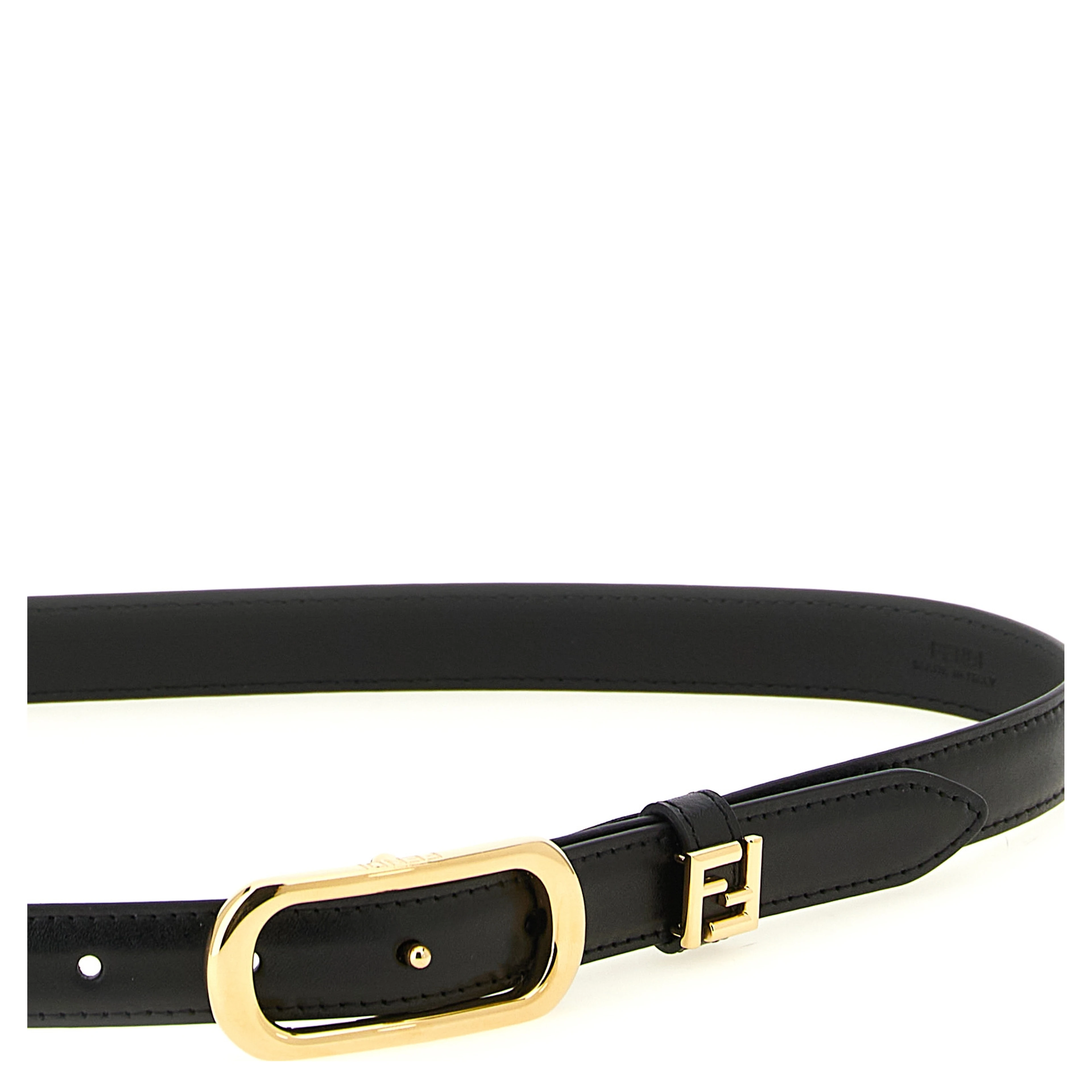 Black Calfskin Thin Belt