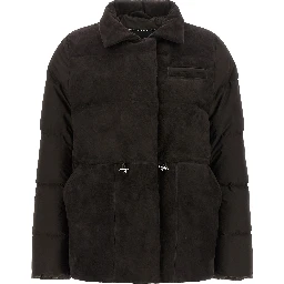 Brown Polyamide Full-Length Jacket