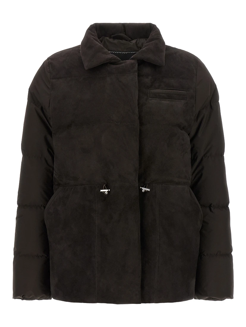 Brown Polyamide Full-Length Jacket