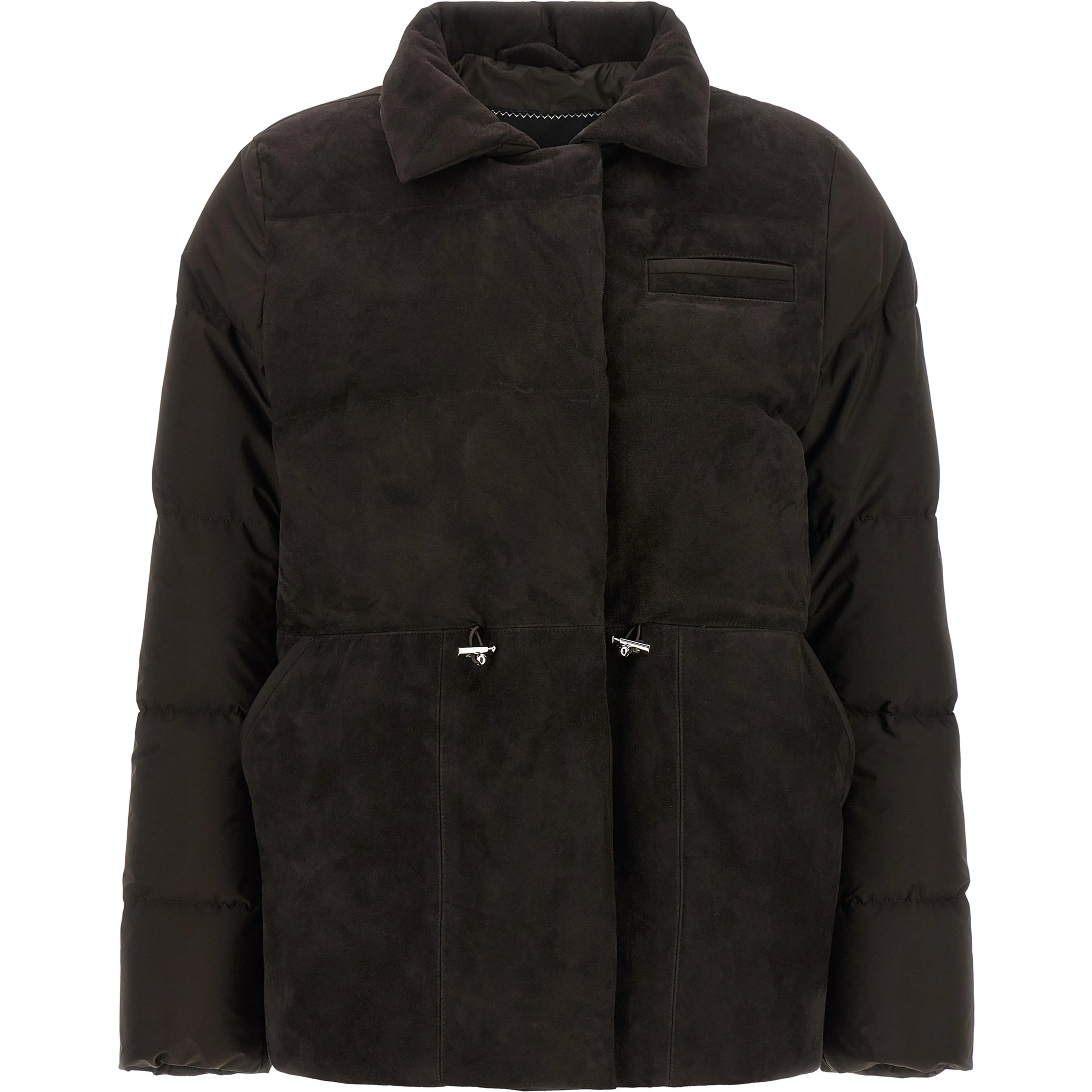 Brown Polyamide Full-Length Jacket