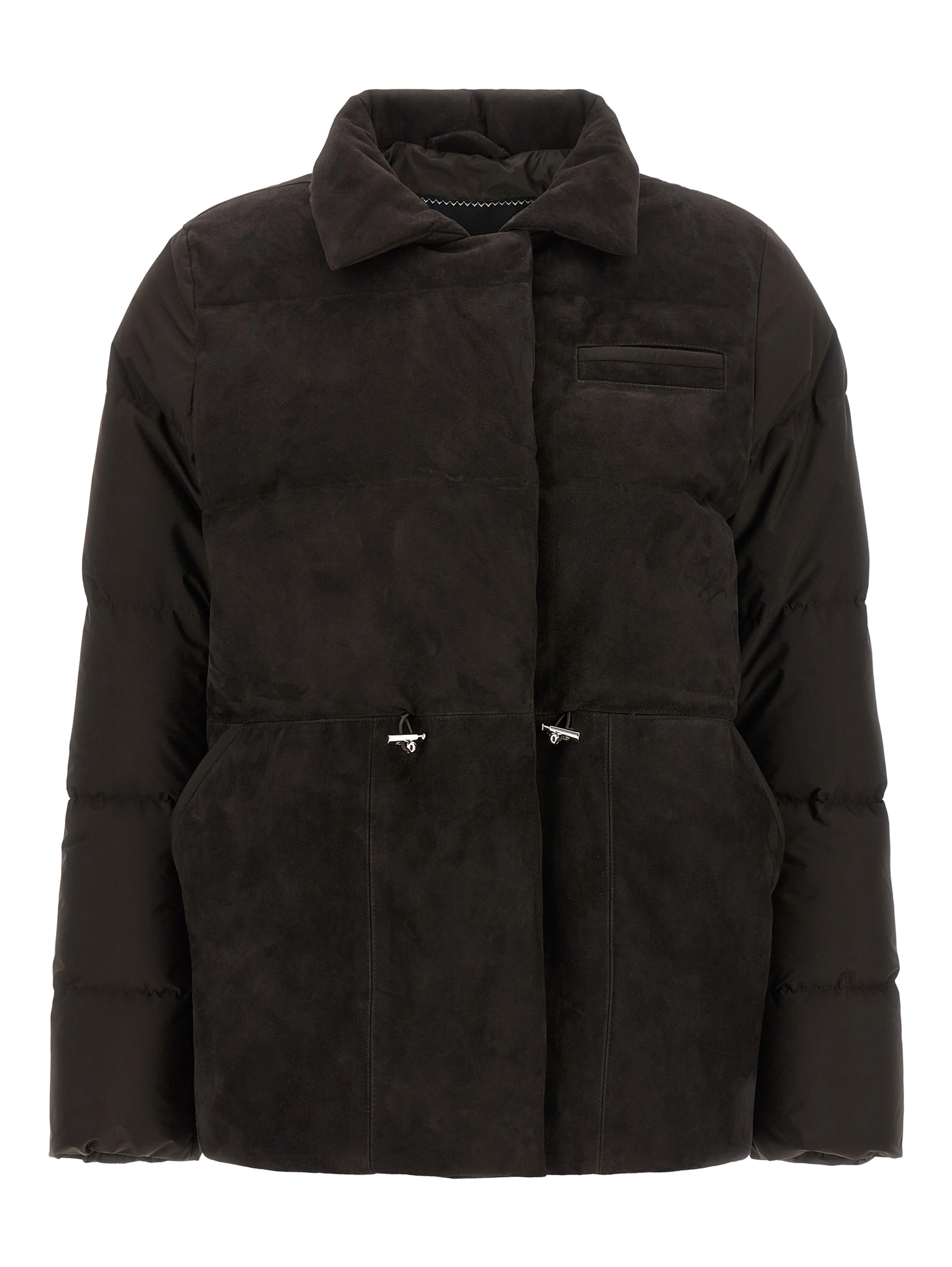Brown Polyamide Full-Length Jacket
