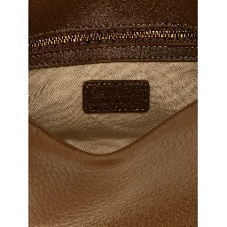 Brown Lamb Leather Shoulder Bag