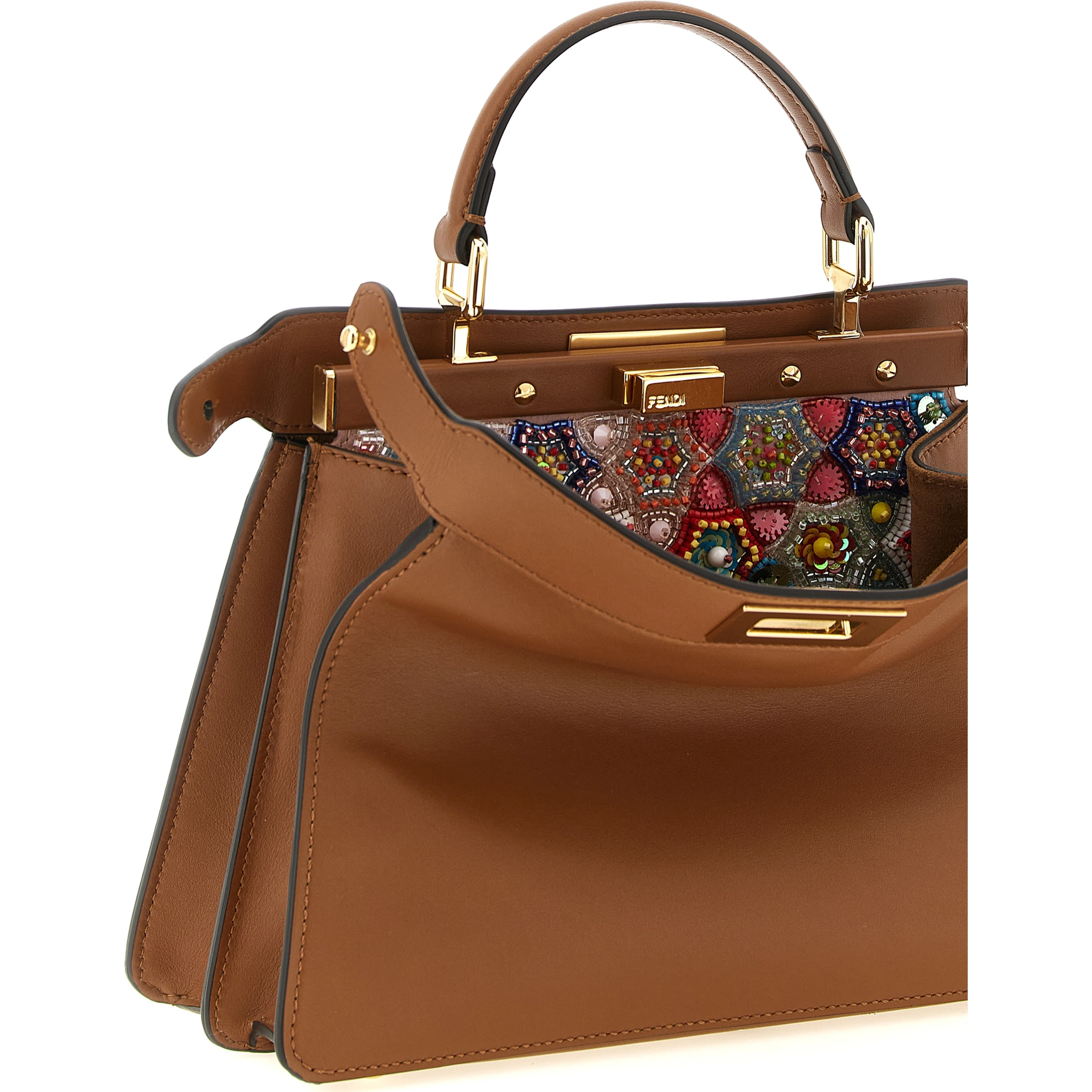 Brown Calfskin Crossbody Bag