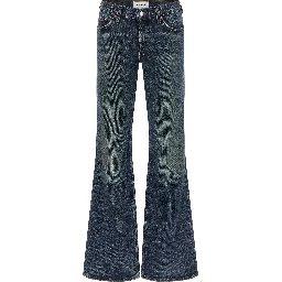 Blue Cotton Bootcut Jeans
