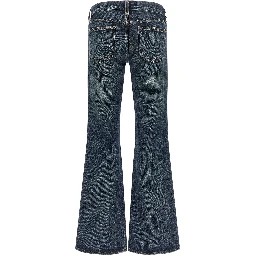 Blue Cotton Bootcut Jeans