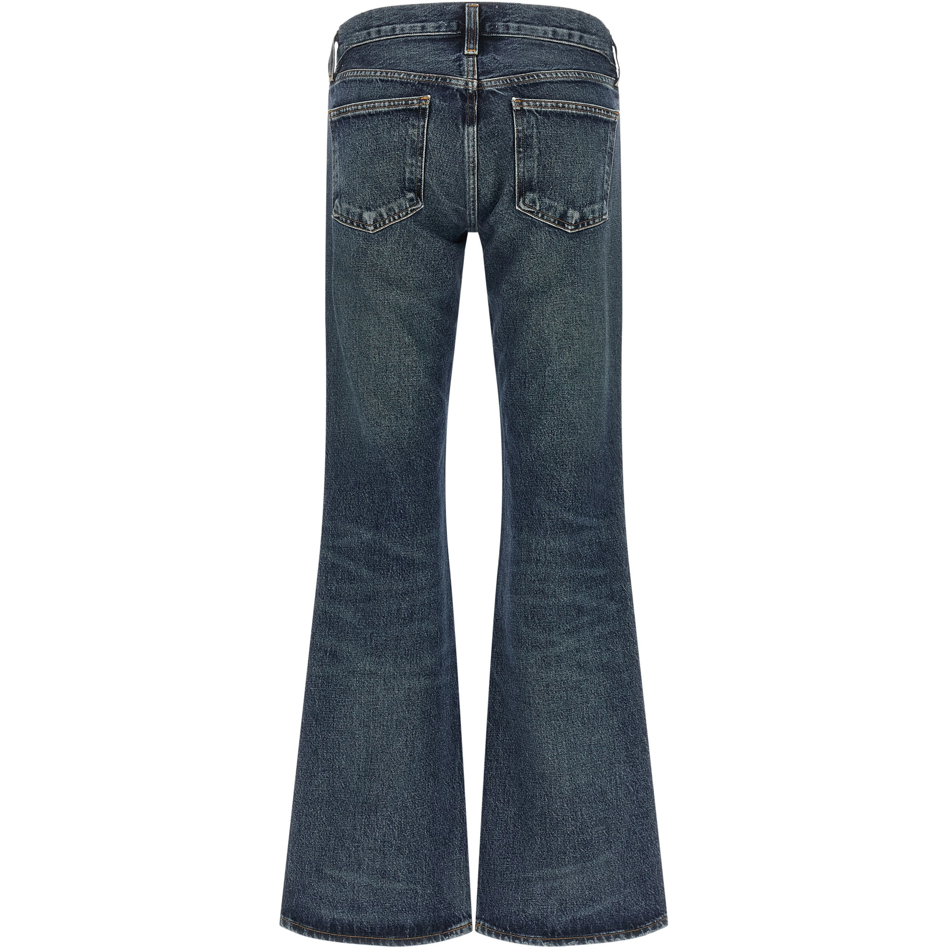 Blue Cotton Bootcut Jeans