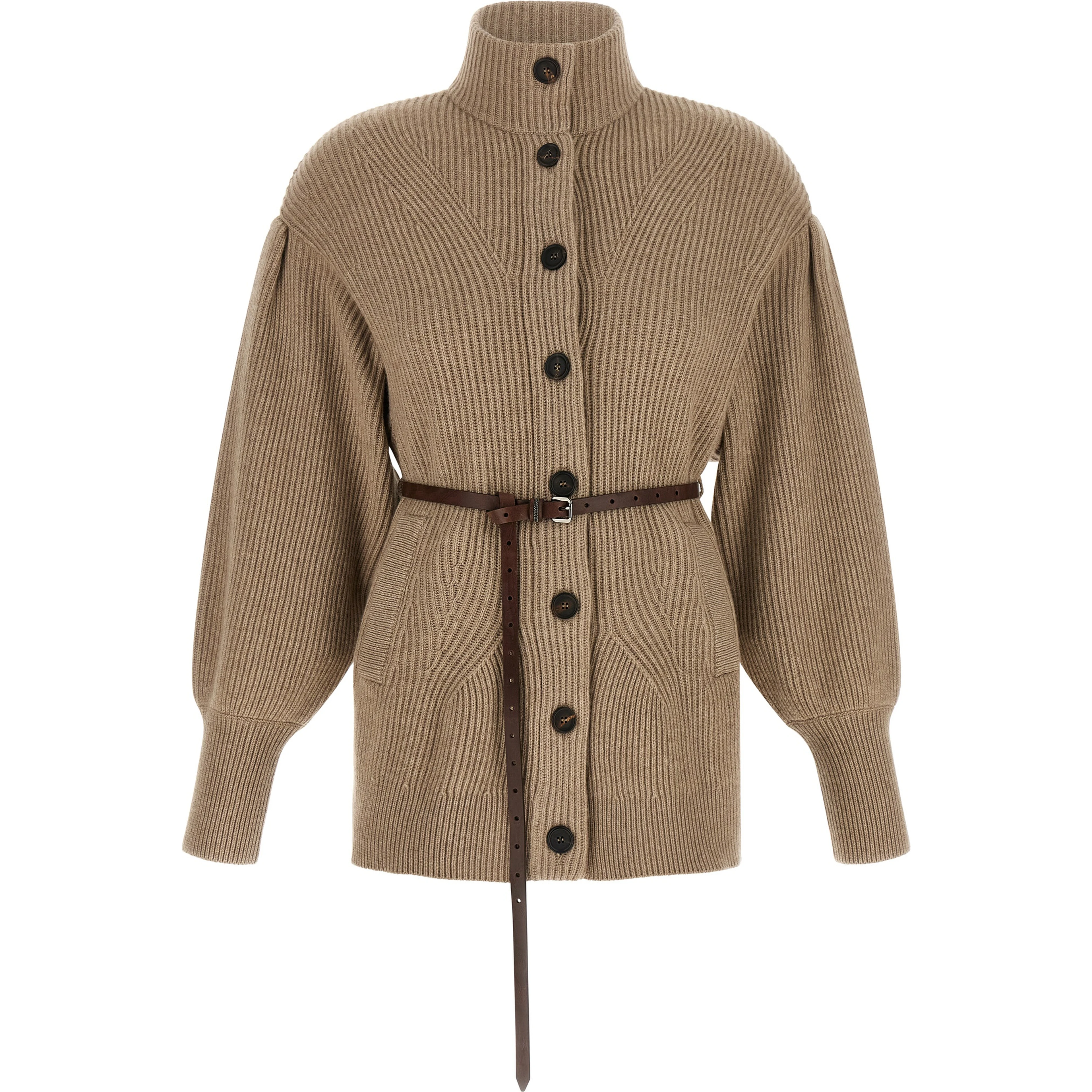 Beige Virgin Wool Cardigan
