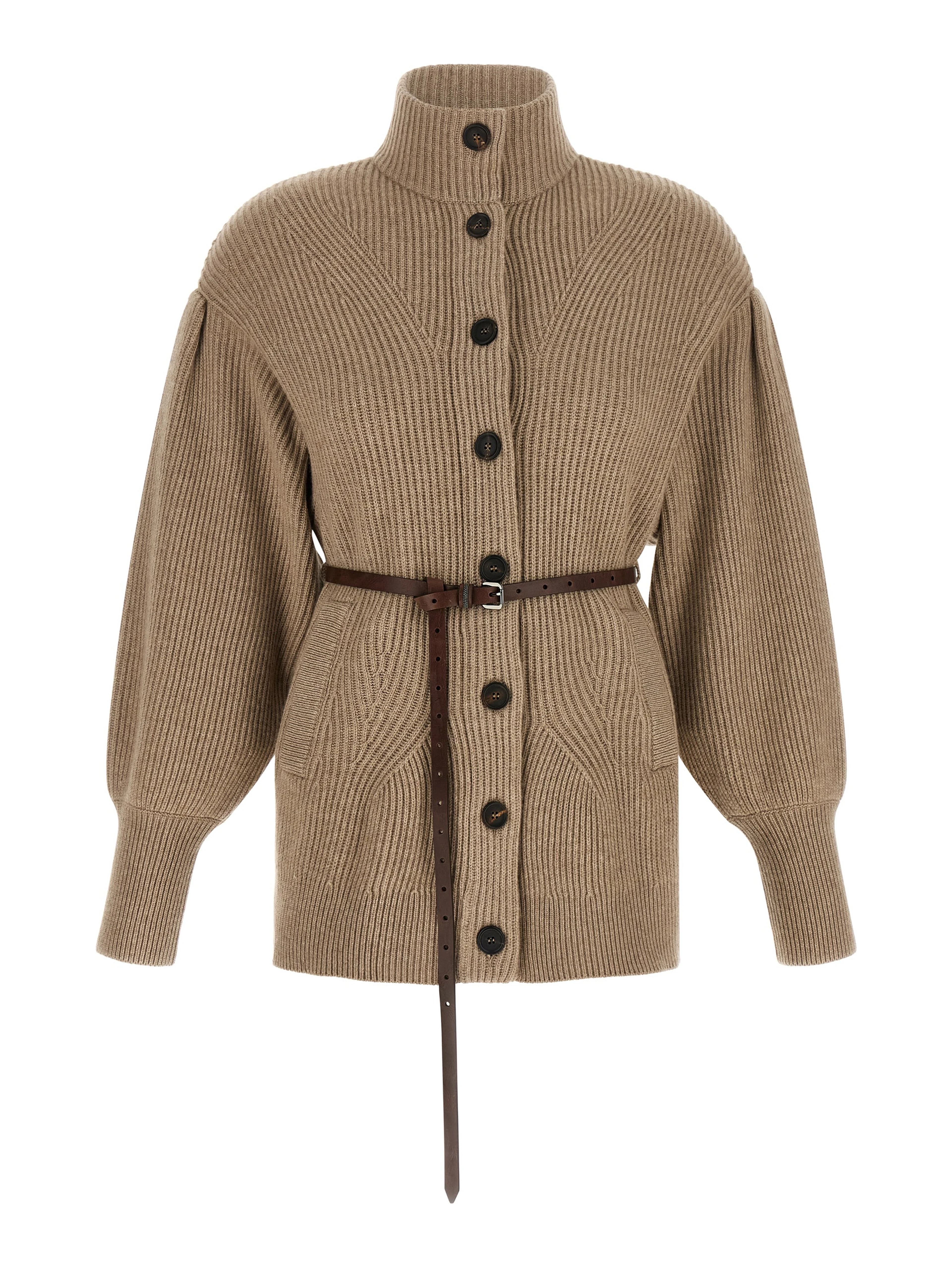 Beige Virgin Wool Cardigan
