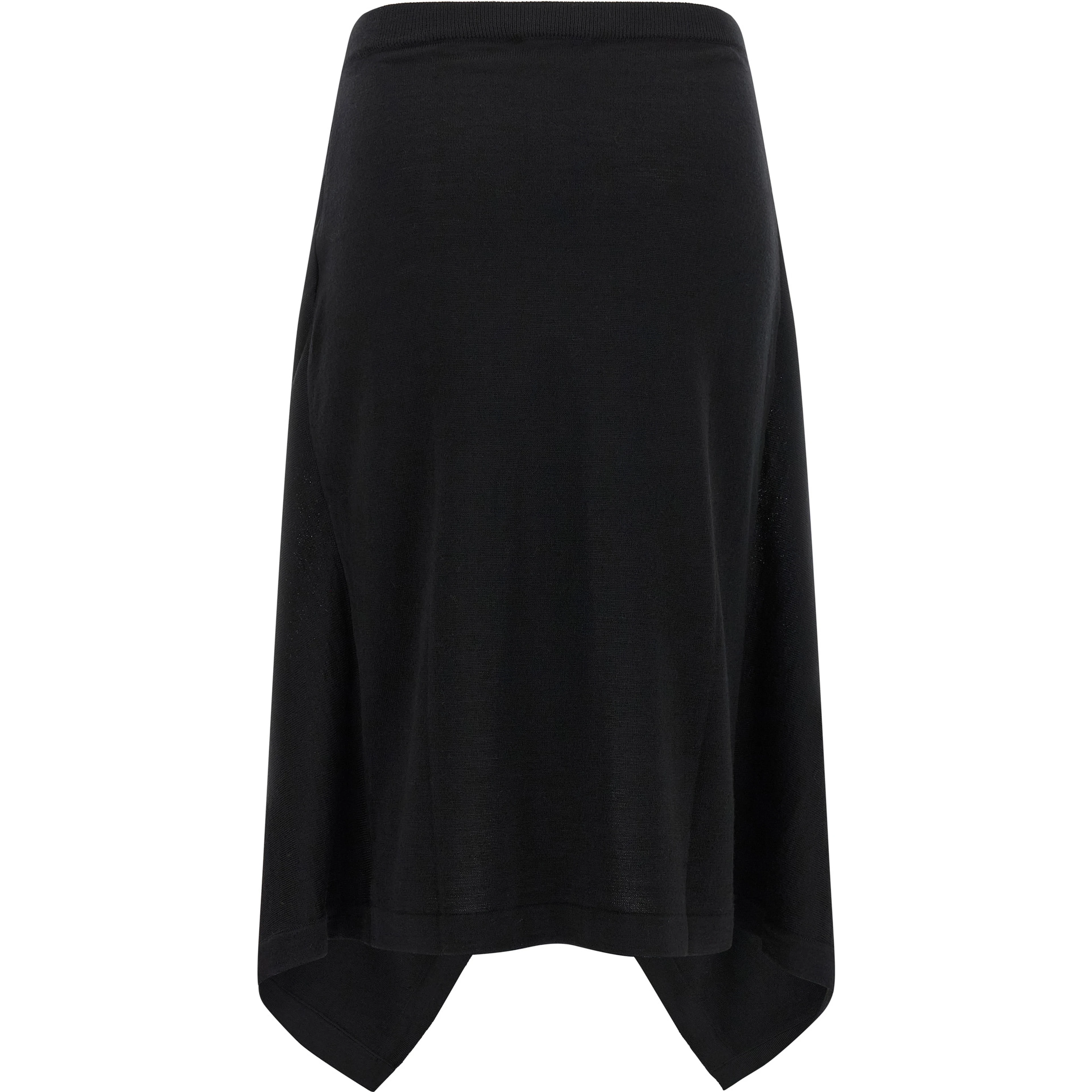 Black Wool Midi Skirt