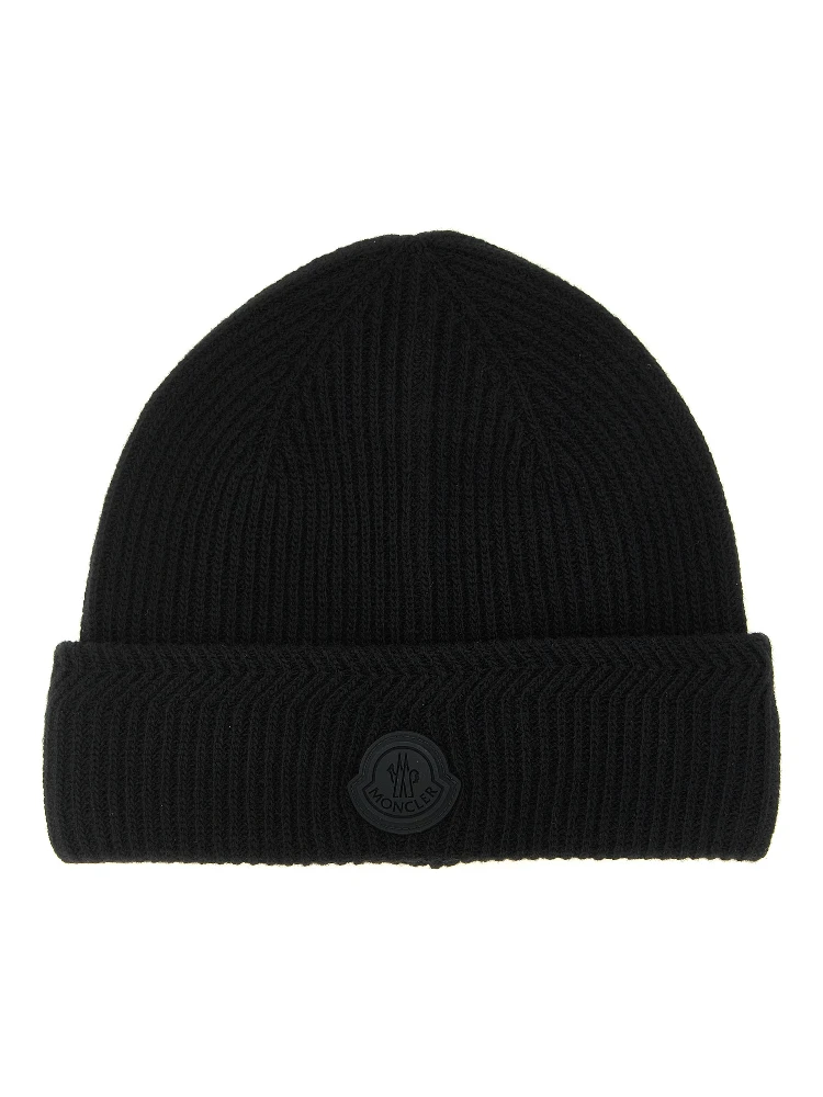 Black Virgin Wool Beanie