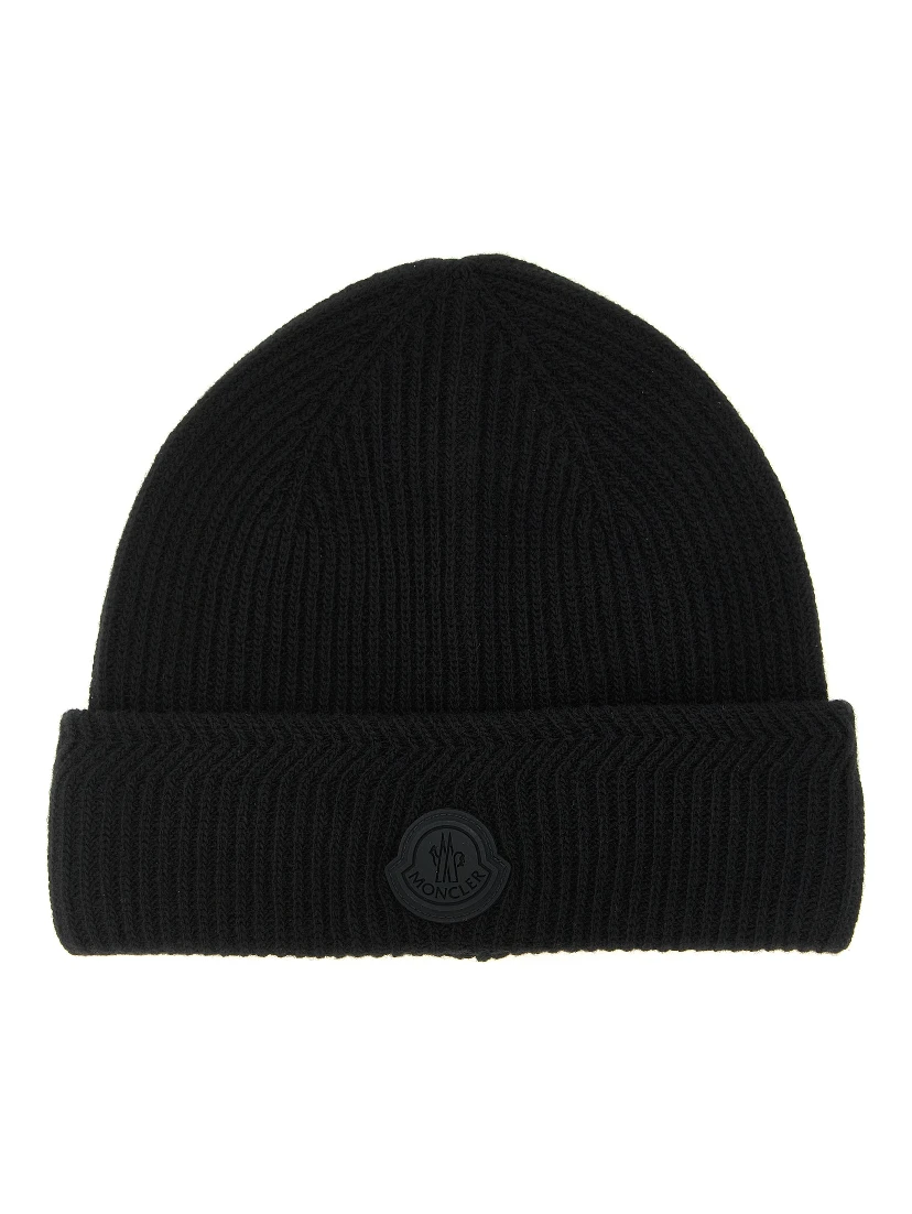 Black Virgin Wool Beanie