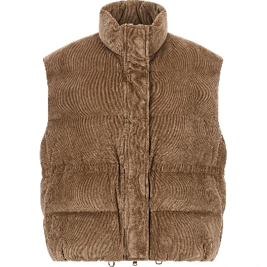 Beige Viscose Sleeveless Jacket