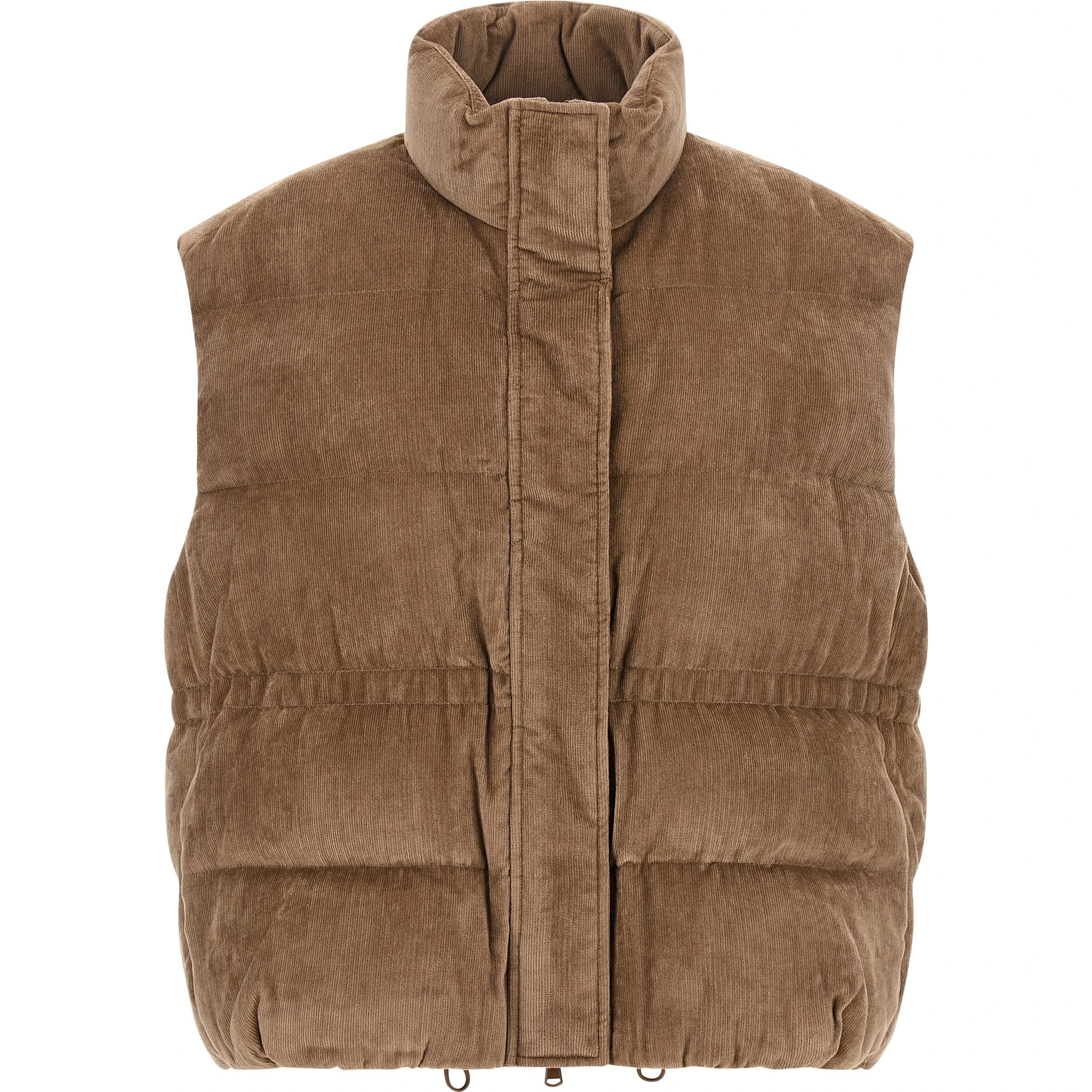 Beige Viscose Sleeveless Jacket