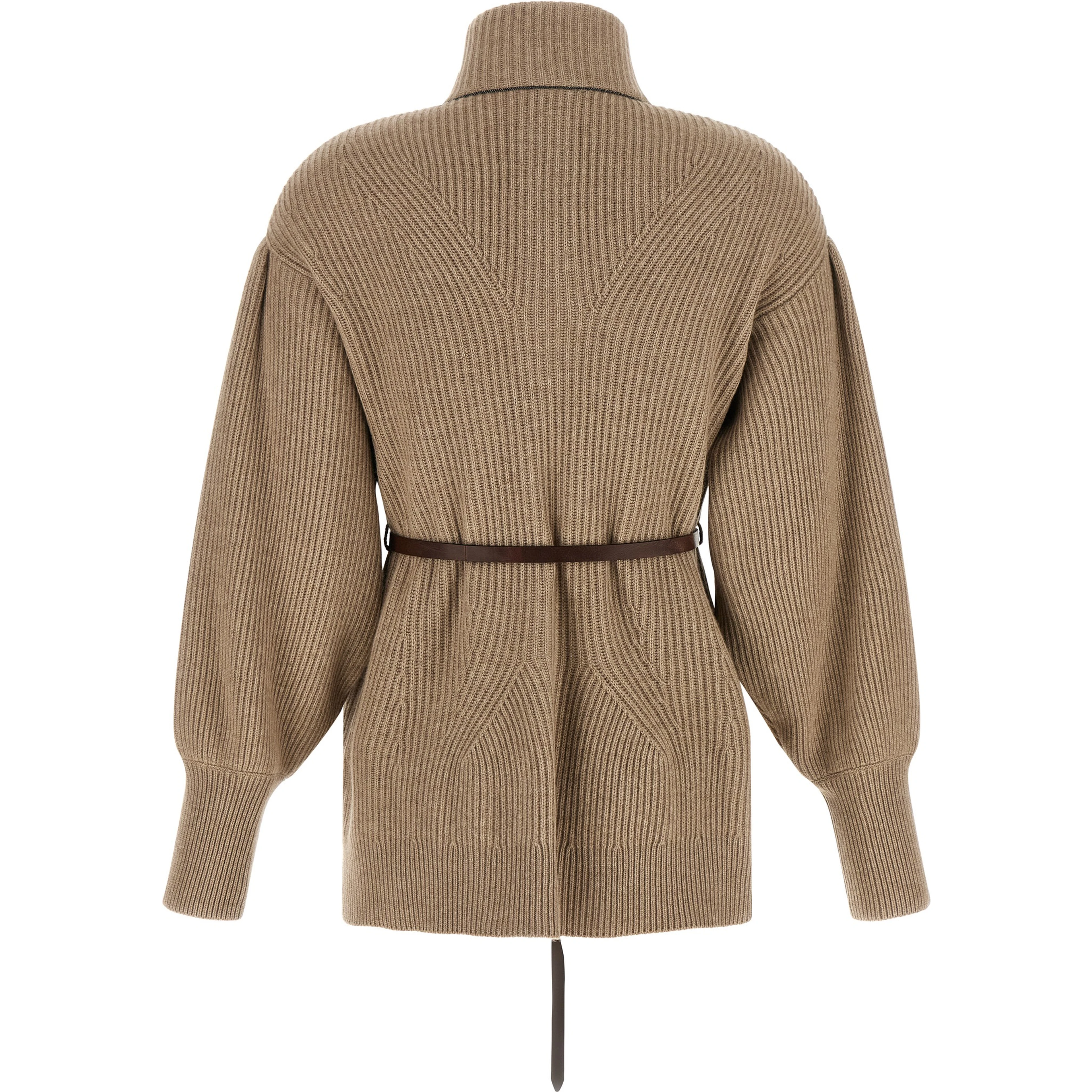 Beige Virgin Wool Cardigan