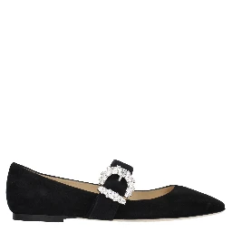 Black Leather Ballet Flats