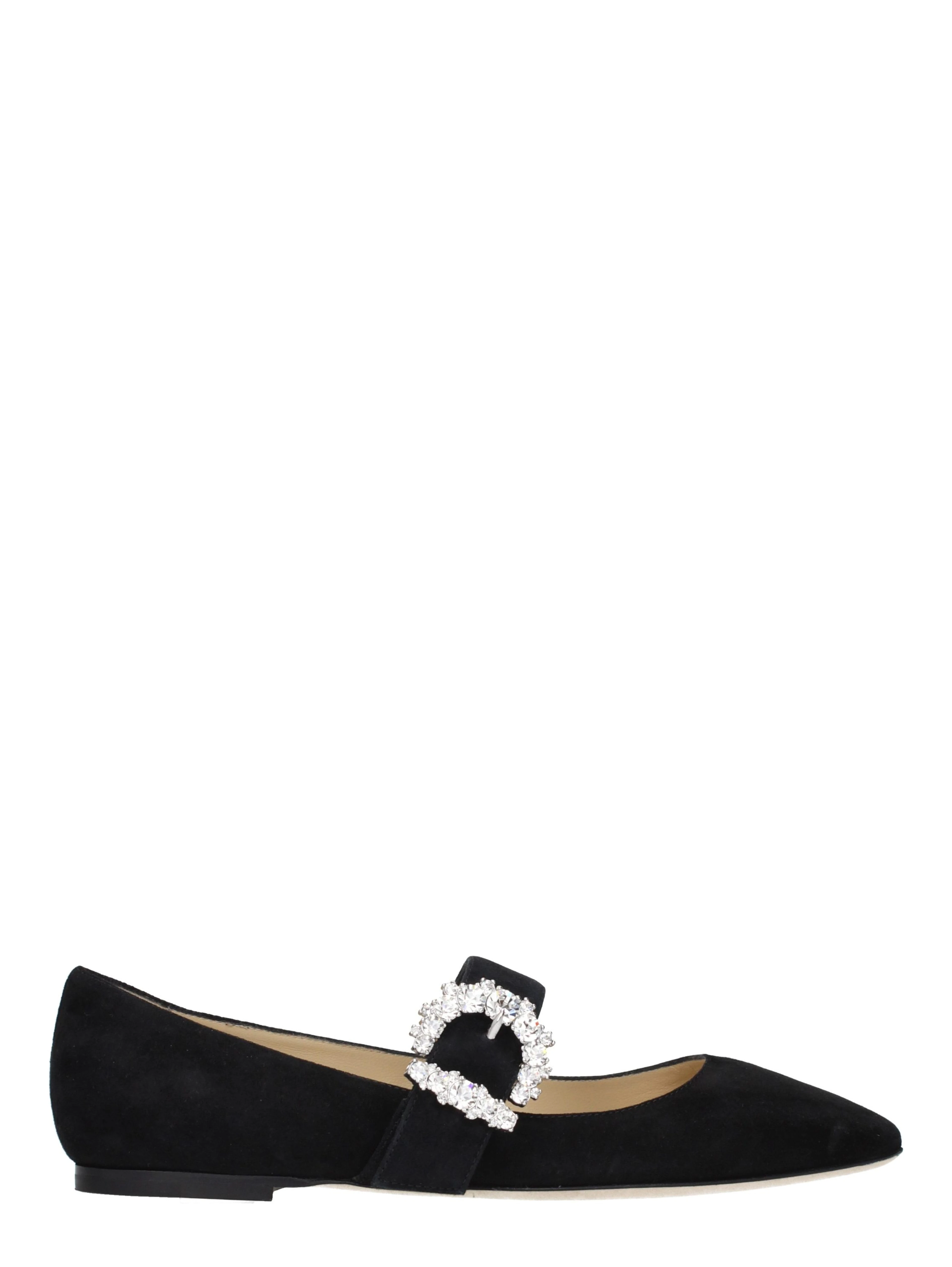 Black Leather Ballet Flats