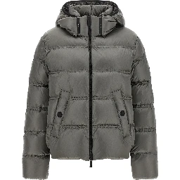 Gray Polyamide Full-Length Jacket