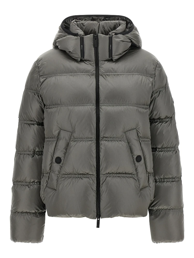 Gray Polyamide Full-Length Jacket