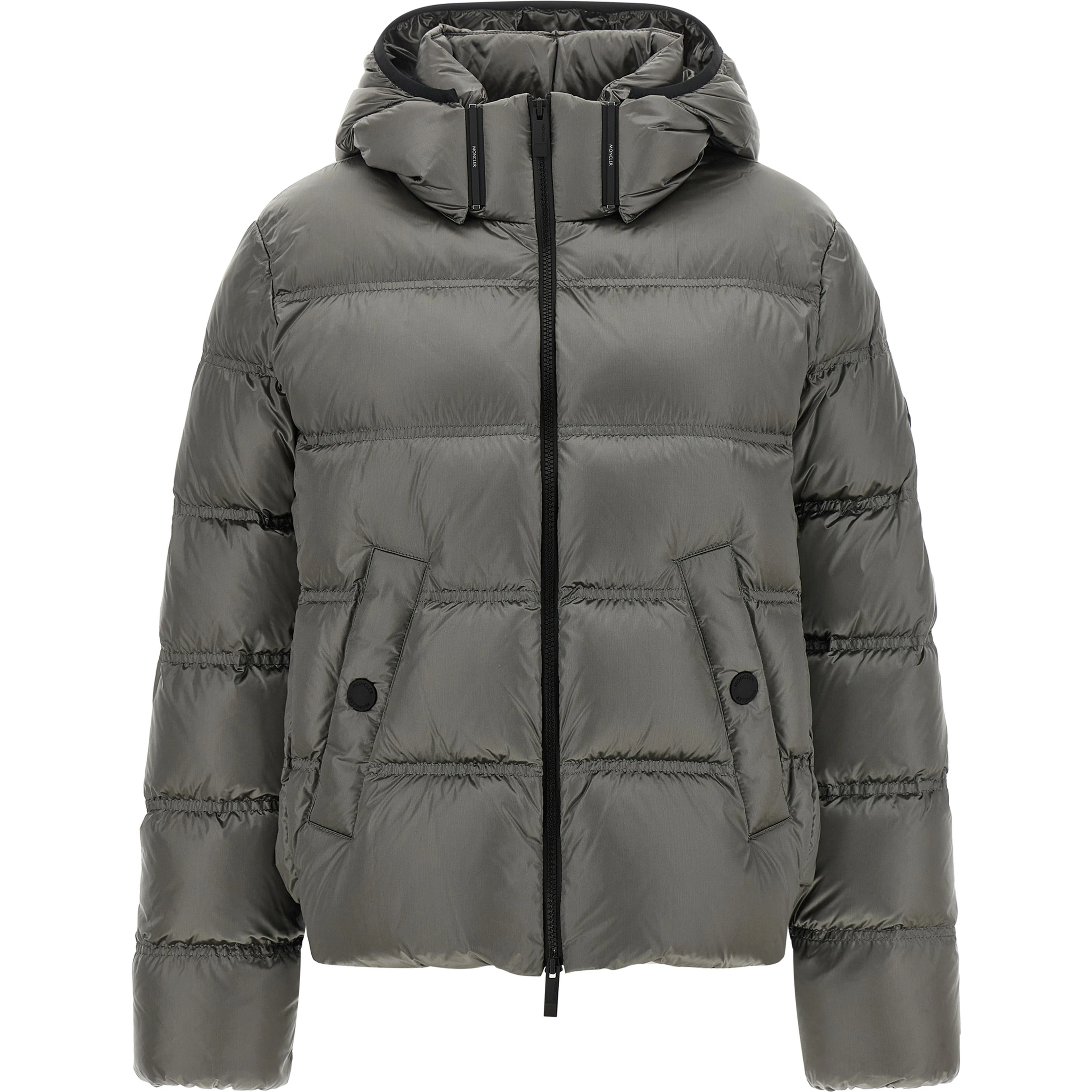 Gray Polyamide Full-Length Jacket