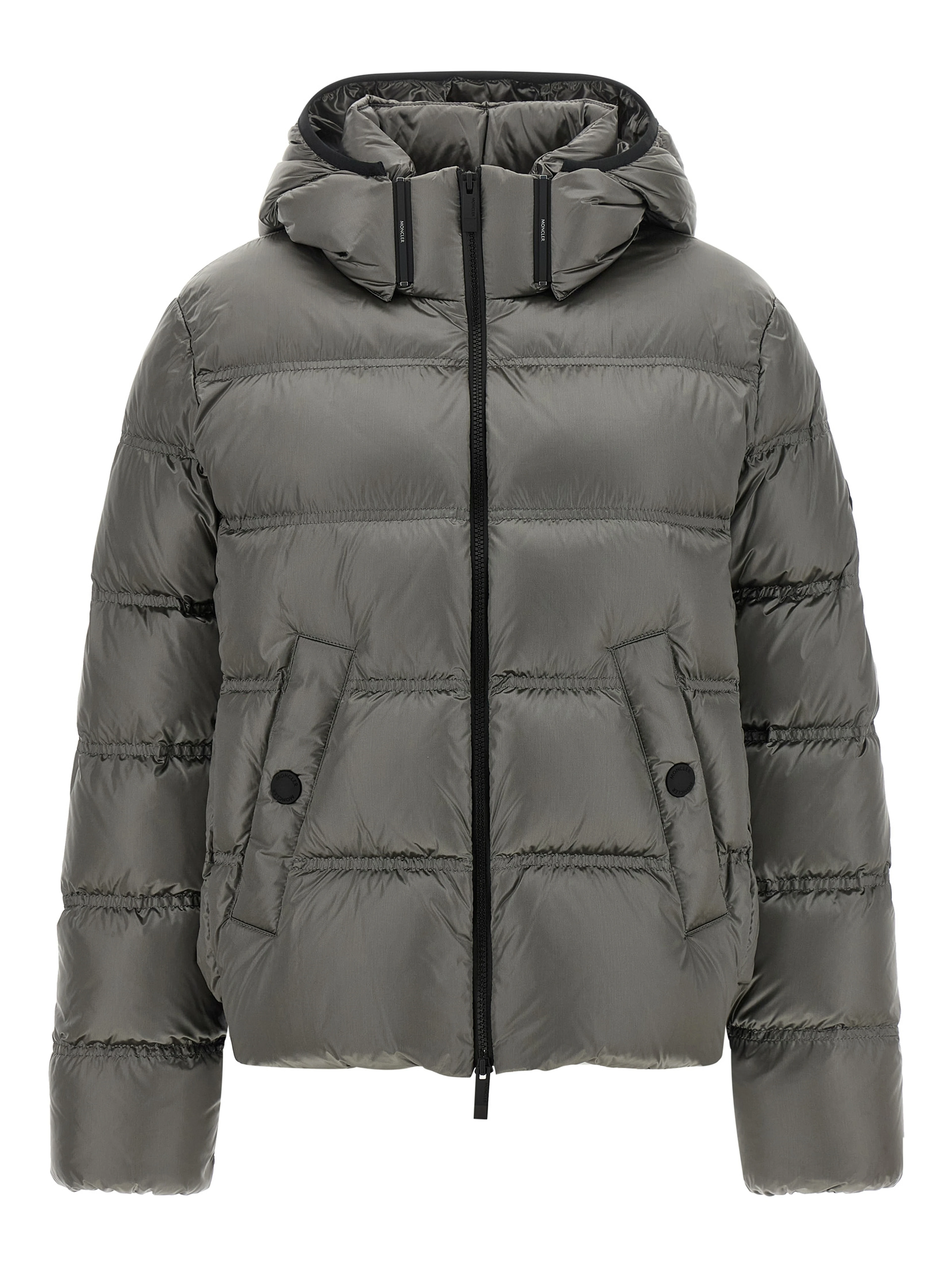 Gray Polyamide Full-Length Jacket