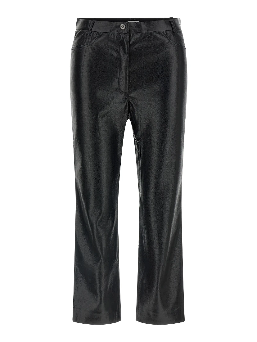 Black Polyester Casual Pants