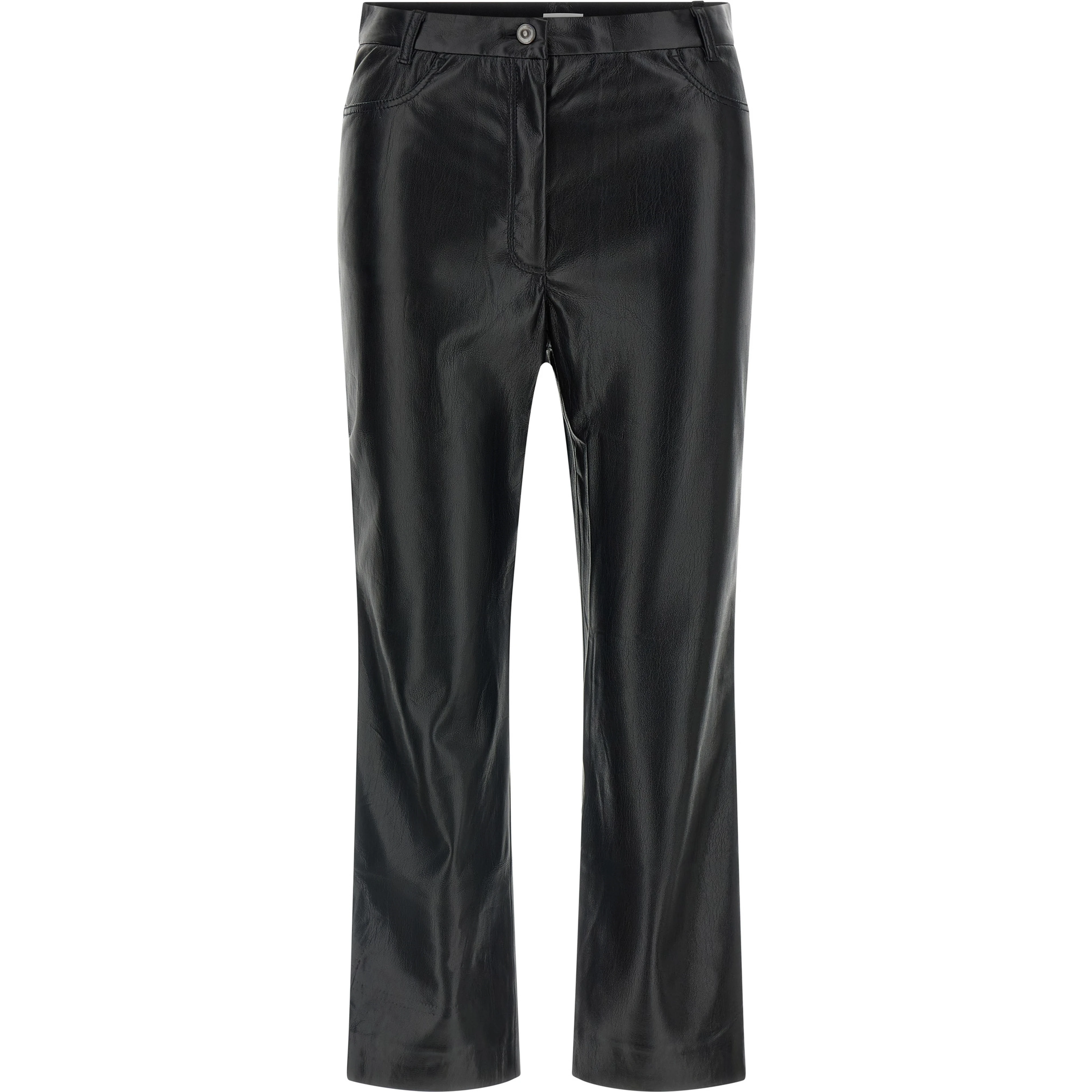 Black Polyester Casual Pants