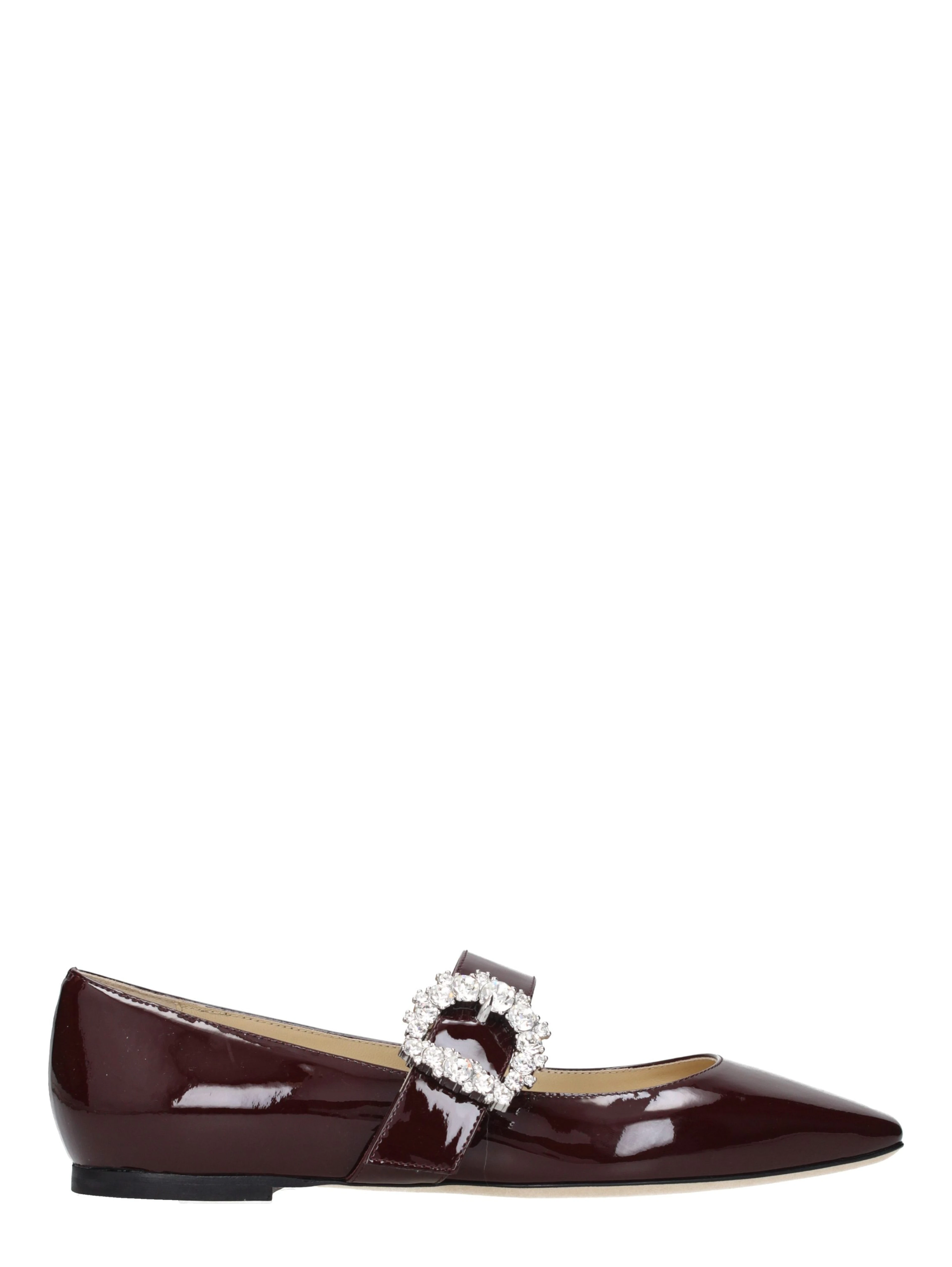 Red Leather Ballet Flats