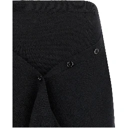 Black Wool Midi Skirt