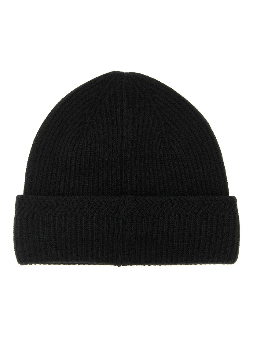 Black Virgin Wool Beanie