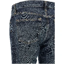 Blue Cotton Bootcut Jeans